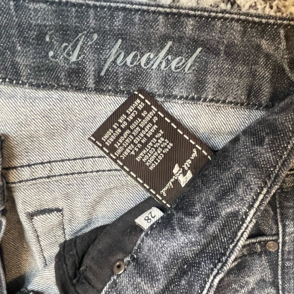 7 For All Mankind A Pocket Bootcut USA Made 🇺🇲 Factory Distressing Womens 28 - Picture 6 of 16